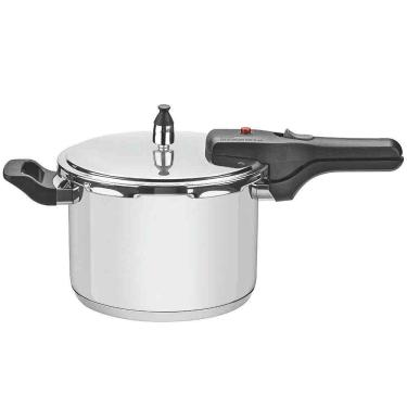 Imagem de Panela De Pressão 6L Tramontina Brava Em Aço Inox Com Fundo Triplo Inox