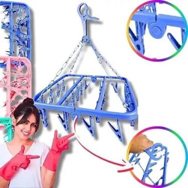 Imagem de Varal Dobrável 24 Prendedores Para Meias E Roupas Íntimas - Clean Tech