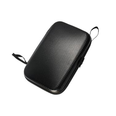 Imagem de oshhni Bolsa de transporte para raquete de tênis de mesa com fecho de zíper, capa rígida profissional, estojo rígido para viagem, acessórios para treinamento, Preto