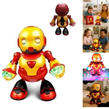 Imagem de Robô Dançarino De Brinquedo Herói Homem de Ferro Com Luz e Som