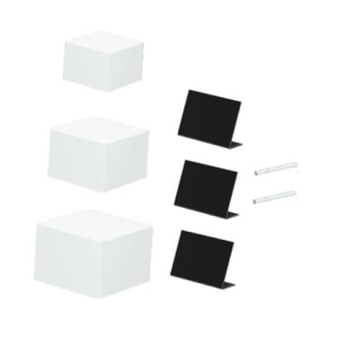 Imagem de KiBcsLic 3x Caixas de acrílico para exibição de alimentos, suporte para buffet de 5 lados, cubos aninhados para catering, bonecos de ação, cosméticos para