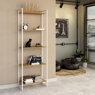 Imagem de Estante Studio Mel e Branca 60x187 cm