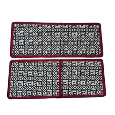 Imagem de Jogo de passadeira de cozinha tapete em jacquard antiderrapante 3 peças decoração impecável(Redemoinho)