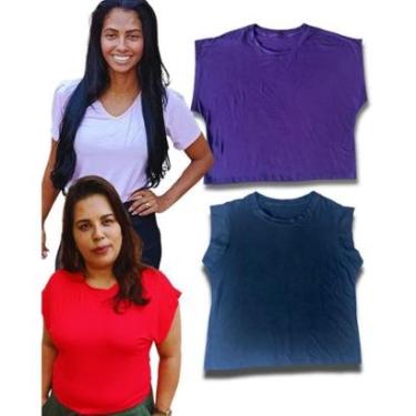 Imagem de Kit 4 Regata Muscle Tee Blusa Feminina Básica Confortável-Feminino