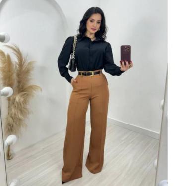 Imagem de conjunto alfaiataria feminino 3 peças roupas femininas Elegante Calça 