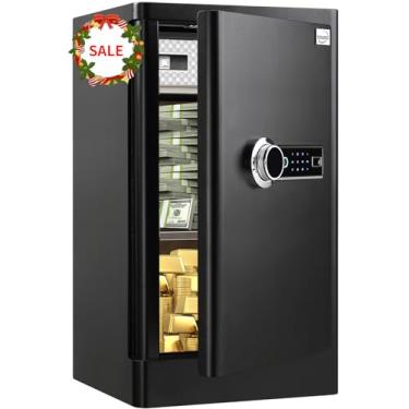 Imagem de Tenamic Cofre biométrico de luxo com impressão digital, tela sensível ao toque, à prova de fogo, seguro para casa, escritório, hotel, 3,83 cúbicos