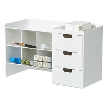 Imagem de BLUE GINKGO Organizador de mesa Hive Stack – Suporte de caneta empilhável, organizador de papelaria com gavetas – Armazenamento de escritório, material escolar, maquiagem (feito na Coreia, branco)
