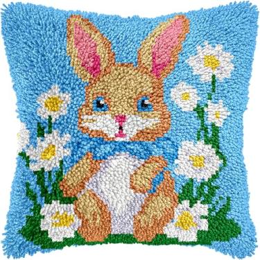 Imagem de Kits de travesseiro com gancho de trava para adultos e crianças iniciantes, kit de travesseiro com gancho de trinco para fazer artesanato para meninas, meninos, presentes de Natal, tela impressa, fio