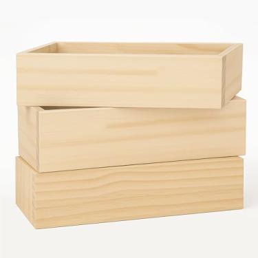 Imagem de Genérico, Kit 3 Vasos Cachepot em Madeira Pinus Natural 15x40x10 Cor:PINUS NATURAL;Tamanho:15X40X10