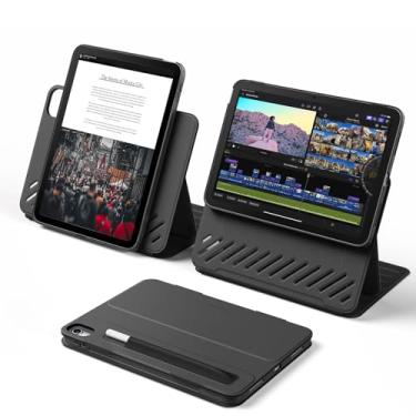 Imagem de ESR Capa giratória para iPad Air de 13 polegadas M2 (2024), iPad Air 13 com capa magnética removível, suporte ajustável para retrato/paisagem com tela elevada, 9 ângulos em pé, série Shift, preta