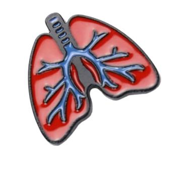 Imagem de Broche de pulmão, um novo tipo de broche europeu e americano de coração, órgão humano e pulmão, adequado para bolsas, chapéus, jaquetas (pulmões)