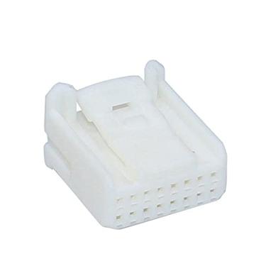 Imagem de TOTMOX 2 peças de conector de fio elétrico de carro kit de reparo de cabo de câmbio de transmissão automática conector de caixa branco 1318386-1