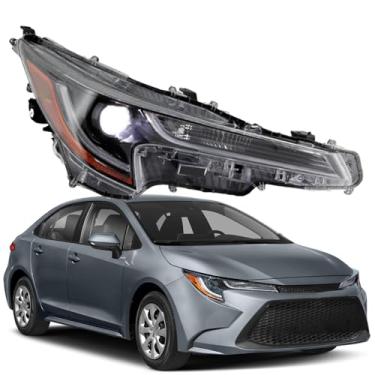 Imagem de munirater Conjunto de farol dianteiro direito do projetor com substituição do lado do passageiro no canto âmbar para Corolla L 2020-2021 | LE