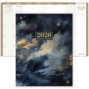 Imagem de bloom daily planners Agenda mensal 2026 (janeiro de 2026 a dezembro de 2026) - Grande organizador de agenda floral 23 x 30 cm - céu noturno