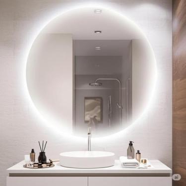 Imagem de Espelho Redondo Lapidado Led 50x50 Indireta Decorativo Luxo - Group Ro
