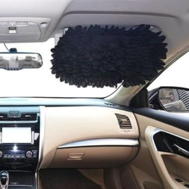 Imagem de Lindo estojo de armazenamento de CD fofo, clipe organizador de viseira de sol de renda de pelúcia, bolsa de bolso multifuncional para cartão, universal para carro (14)