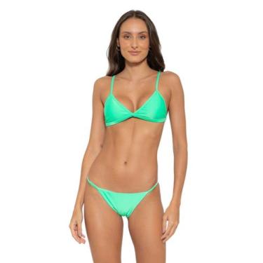 Imagem de Biquíni Feminino Aviador Liso Com Bojo Calcinha de Tira Lateral - Mult