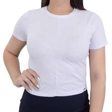 Imagem de Blusa Feminina Lunender Canelada Cropped Branca - 0046-Feminino