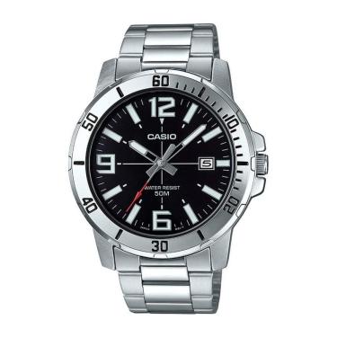 Imagem de Relogio Masculino Casio Prata Fundo Preto com Data