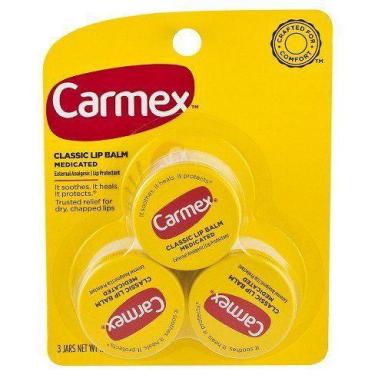 Imagem de Carmex Lip Balm Potinho - Hidratante Labial - Kit Com 3 Unidades