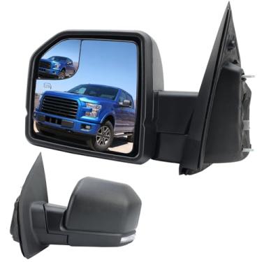 Imagem de Conjunto de espelho de porta do lado esquerdo do motorista compatível com Ford F150 2015-2020, para Ford F150 Espelho retrovisor lateral com seta, aquecimento elétrico, vidro de ponto cego substitui