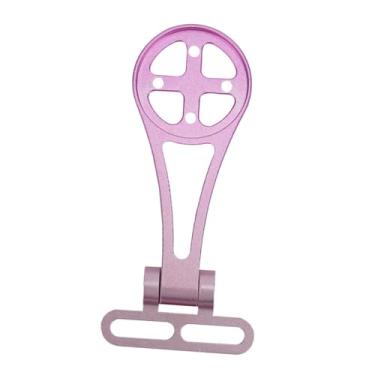 Imagem de IEUDNS Suporte para computador de bicicleta, suporte para medidor de velocidade, ângulo ajustável, compacto, para câmera de velocímetro para ciclismo, Gradiente Rosa