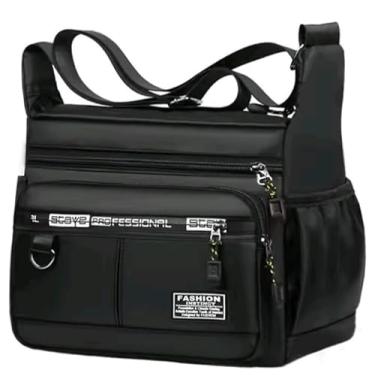 Imagem de Bolsa Transversal Masculina Fashion Professional, Nylon Impermeável, Múltiplos Compartimentos, 25 c,m de comprimento e 20 c,m de.altura,com 10 de largura