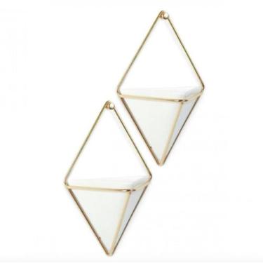 Imagem de Conjunto de Vaso De Parede 2 Peças Branco Trigg - Umbra