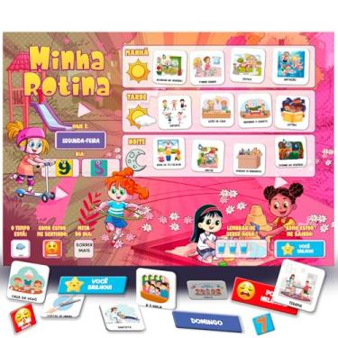 Imagem de Quadro de Rotina Infantil Tarefas e Incentivo ao Bom Comportamento - Quadro de recompensa - 30x40 cm Magnético com Caneta e 96 tags para Parede