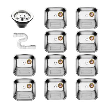 Imagem de Tanque Inox 40x40x22 304 American 10 Unidades Com Valvulas