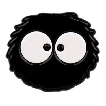 Imagem de Japonês Japonês Chaminé Negra Fuligem Sprites Espíritos Gremlins Dust Bunnies Desenho Animado Anime Bonito Kawaii 3,3 cm Emblema Esmaltado