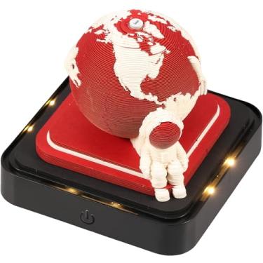 Imagem de Calendário 3D 2025, bloco de rasgo, calendário com luz de LED, calendário rasgável, escultura, calendário de mesa 2025, arte 3D, bloco de notas criativo, presente de artesanato para decoração de mesa