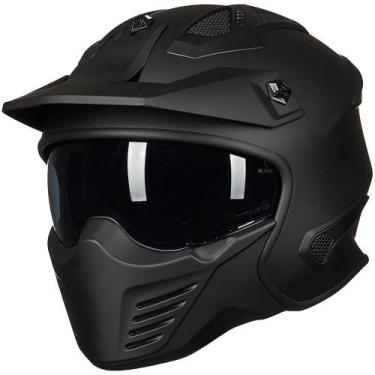 Imagem de Capacete ILM Open Face Motorcycle 3/4 Half DOT 726X Matte Black