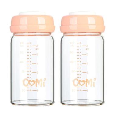 Imagem de Frasco de leite materno COMI Wide Neck Glass 180 ml (pacote com 2 tamp
