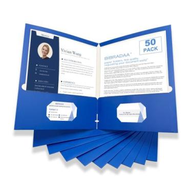Imagem de Pastas de arquivo BIBRADAA, 50 pacotes azuis com bolsos à prova d'água