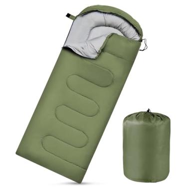 Imagem de Sacos de dormir de acampamento para adultos crianças portátil impermeável saco de dormir leve 4 estações inverno, outono, primavera, verão mochila caminhada montanhismo uso interno ao ar livre (verde)