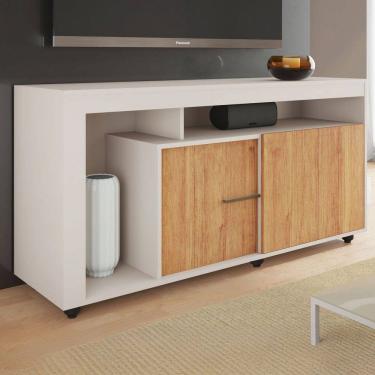 Imagem de Rack para TV Até 40 Polegadas Personale 2 Portas Off White/Marrom - Viero Móveis