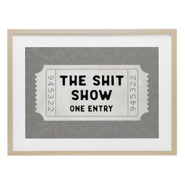 Imagem de Stupell Industries Sh*t Show Entry Ticket Birch Impressão Emoldurada sob Vidro Design por Lettered and Lined, 43 x 58 cm