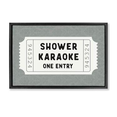 Imagem de Stupell Industries Duche Singing Ticket Stub Black Framed Floater Canvas Wall Art Design por Lettered and Lined, 21 x 31