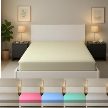 Imagem de Lençol Colchão Malha 100% Algodão C/Elástico - 120 Gramatura Cama Solteiro (Cinza)