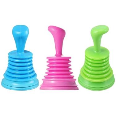 Imagem de Hemoton Mini aspirador de pó 3 peças de pia e ralo, para pias de banheiro/cozinha, trailers - desobstrui rápido e fácil (cor aleatória) desentupidor de vaso sanitário