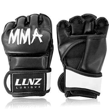 Imagem de Luvas infantis Luniquz MMA para bolsa de perfuração de artes marciais de boxe com brilho, Preto, Small