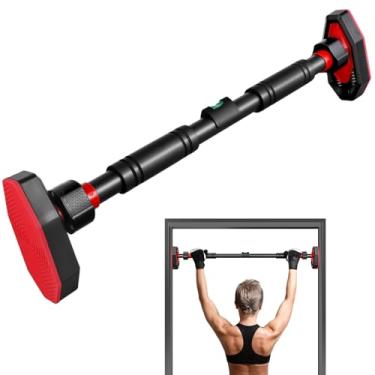 Imagem de TOPPERFUN Barra de puxar para porta, barra de queixo para treinamento de força sem parafusos, ajustável de 65 a 100 cm de largura, equipamento de academia portátil para entrada - Carga máxima de 200