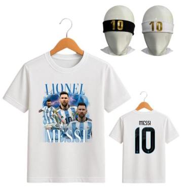 Imagem de Camiseta Infantil Lionel Messi mais duas faixas testeira - RF SPORTS, 