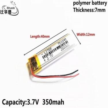 Imagem de Bateria 701240 350mah 7mmx12mmx40mm 2 Fios 3,7v - bgb
