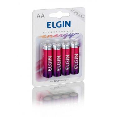 Imagem de 4 Pilhas Recarregáveis Blister Elgin Aa 2500 Mah Até 1000 Recargas