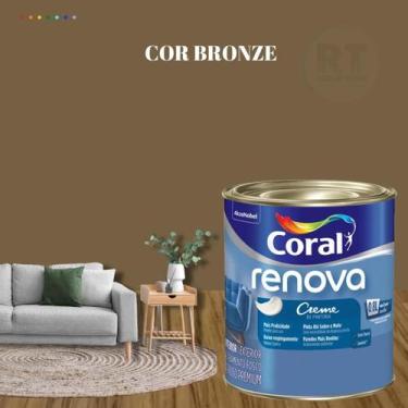 Imagem de Tinta Parede Marrom Acrílica Fosca Renova 800ml - Coral, BRONZE