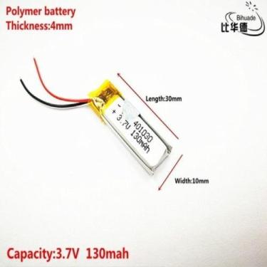 Imagem de Bateria Com 3 Fios  4mm X 10mm X 30mm 3,7v Com 3 Fios - bgb