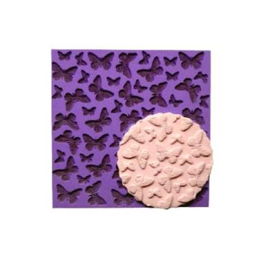 Imagem de TX23 Marcador textura pasta americana biscuit confeitaria borboletas -
