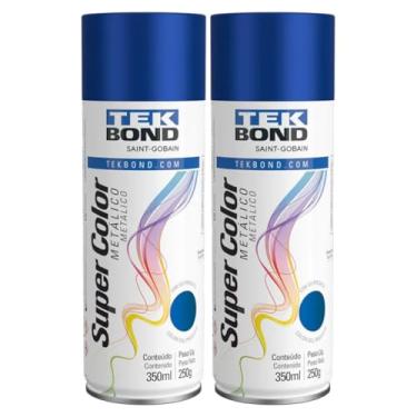 Imagem de Kit 2 Tintas Spray Azul Metálico Aerossol Tekbond 350ml/250g